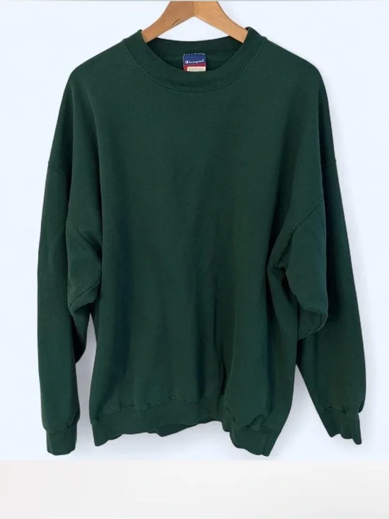 Champion Forest Green Crewneck Sweatshirt - Picture 1 of 4